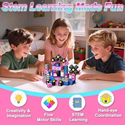Magnetic Blocks Building Toys for Kids, 48 PCS Magnetic Blocks for Kids Ages 4-8, Magnetic Cubes, STEM Sensory Toys for Boys & Girls, Birthday Gifts for Kid Ages 3+