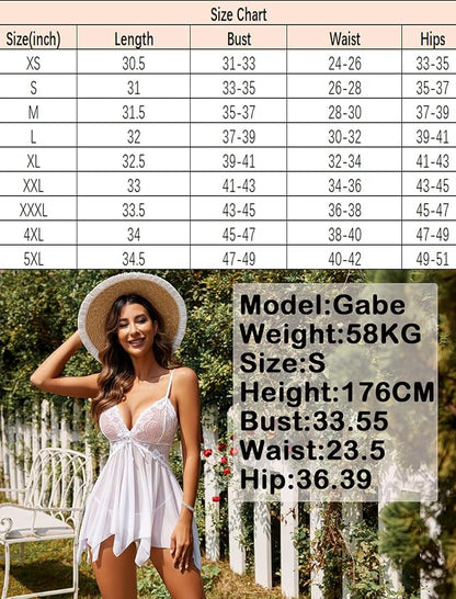 Avidlove Lingerie for Women Lace Babydoll Sleepwear Boudoir Outfits Plus Size Langeray XS-5XL