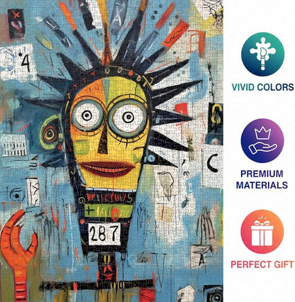 Cross & Glory - Cosmic Codex of Colors - 1000 Piece Jigsaw Puzzle for Adults | Neo-Expressionism Art | Vibrant | Coolest Brain-Teasing Puzzle