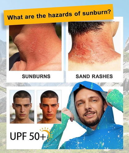 ZITY Men's Sun Protection Shirts Long Sleeve Rash Guard Hoodie UV UPF 50+ Fishing Running Athletic Sweatshirts