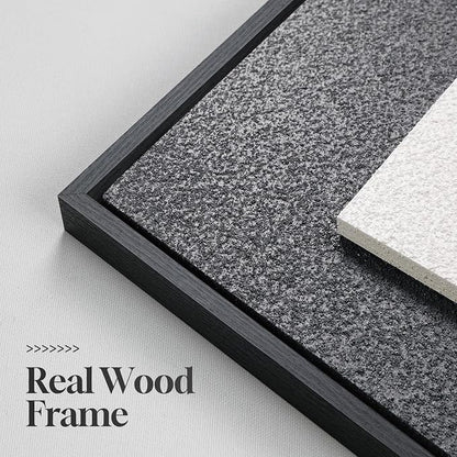 Large 3D Textured Framed Black and White Abstract Wall Art, 3 Piece Modern Wall Paintings Artwork for Walls, Minimalist Black White Geometric Pictures for Living Room, Hallway, Dining Room Wall Decor
