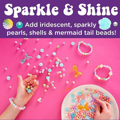 Creativity for Kids Mermaid Bead Jewelry Jar: Create 40+ Friendship Bracelets for Girls, DIY Girls Beads Jewelry Making Kit, Summer Activities for Kids & Mermaid Gifts (Ages 6+)