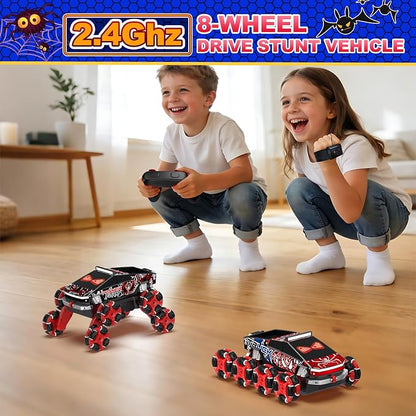 Nikuku Cool 8 Wheels Hand Controlled RC Stunt Car, Gesture Sensing Remote Control Car for Boys Age 6-13, 2.4Ghz Climbing Toys for Kid 6 7 8-10 11 12 Year Old, Christmas Birthday Gifts for Boys Girls