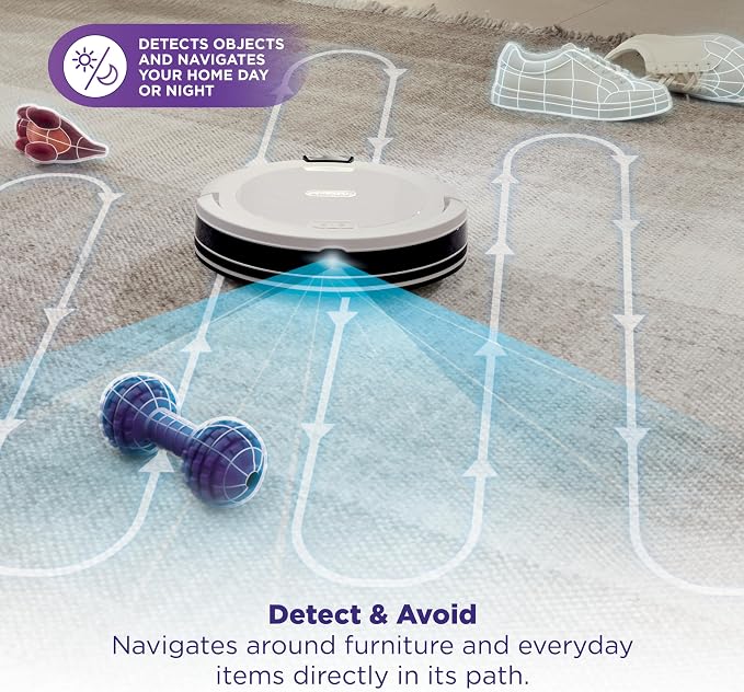Shark Navigator | Robot Vacuum Cleaner with Powerful Suction for Pet Hair, Rugs, Carpets & Hard Floors | Bagless Self-Empty Base | 30-Day Capacity | SmartPath LiDAR Navigation | White | AV2110S