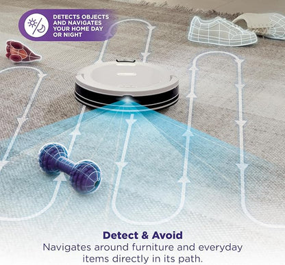 Shark Navigator | Robot Vacuum Cleaner with Powerful Suction for Pet Hair, Rugs, Carpets & Hard Floors | Bagless Self-Empty Base | 30-Day Capacity | SmartPath LiDAR Navigation | White | AV2110S