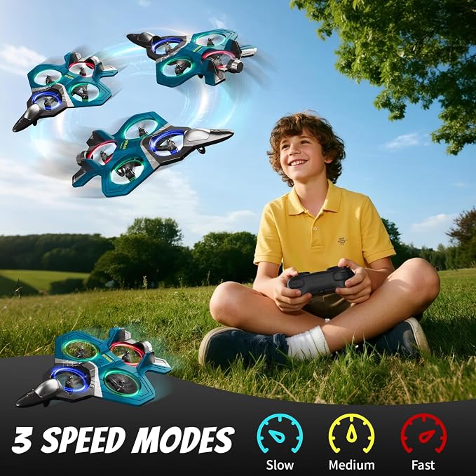 4DRC Foam RC Plane for Adults Kids, Remote Control Airplane Toys for Boys Kids Adults Beginners, RC Planes Fighter Jet Helicopter Drones for Kids Adults, 360° Flip Easy to Fly