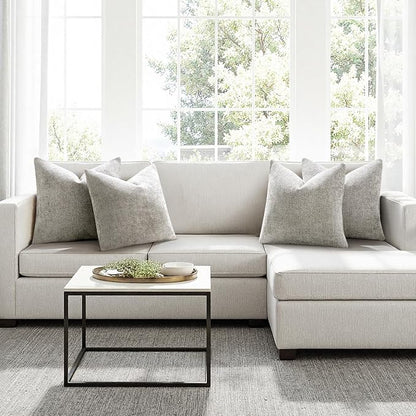 MIULEE Pack of 4 Couch Throw Pillow Covers 18x18 Inch Light Gray Soft Decorative Polyester Pillow Covers Farmhouse Accent Cushion Covers for Boho Spring Home Decor Sofa Bedroom Living Room