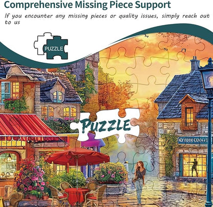 Puzzles for Adults 1000 Pieces,The Streets of Autumn Jigsaw Puzzle with 1:1 HD Poster, Perfect Interlocking No Dust, Stress Relief Ideal Gift for Family Games