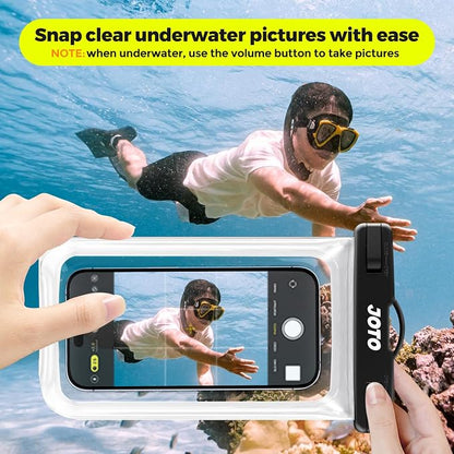 JOTO 2 Pack Universal Waterproof Phone Case for iPhone 17 Air 16 15 14 13 12 11 Plus Pro Max, IPX8 Cellphone Dry Bag XR X SE, Galaxy S23 S22 S21 S20+ S20 S10 Plus Note, Pixel up to 7" -Clear