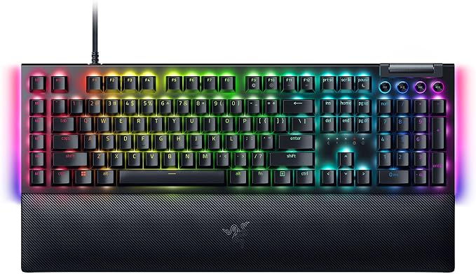 Razer BlackWidow V4 Mechanical Gaming Keyboard, Green Switches | Tactile & Clicky Switches, Chroma RGB, 6 Dedicated Macro Keys, Magnetic Wrist Rest, Doubleshot ABS Keycaps, Snap Tap