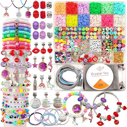leitait Girls Toys Bracelet Making Kit - 3000pcs Charm Jewelry Making Kit Supplies,Easter Basket Stuffers,Unicorn/Mermaid Crafts Birthday Gifts for Girls Ages 5 6 7 8 9 10 11 12 Years Old
