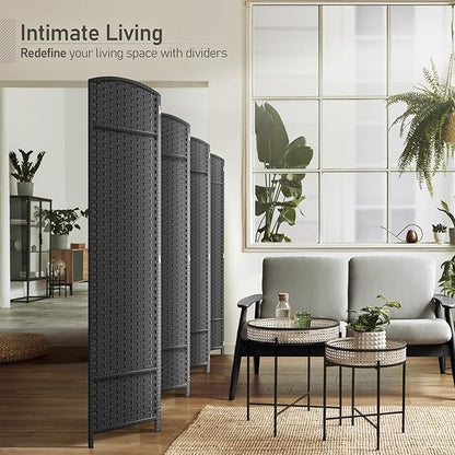 Sorbus 8 Panel Room Divider 6 ft. Tall - Privacy Screen, Extra Wide Double Hinged Panels, Mesh Hand-Woven Design, Partition Room Dividers and Folding Privacy Screens, Wall Divider for Room Separation