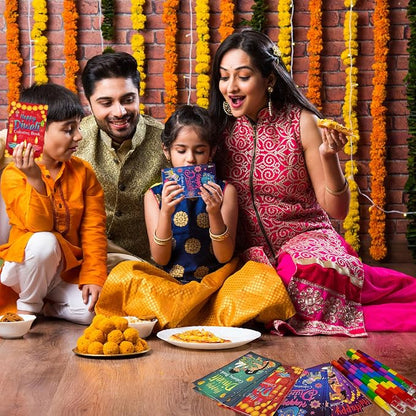 Cinrobiye 24 Set Diwali Festival Activity Set, Coloring Booklets with Stacking Crayons for Cultural Celebration, Party Supplies, Classroom Activity and Festival Event Favor