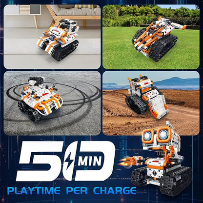 5 in 1 STEM Robotics Building Kit, 560 PCS APP/Remote Control Robot Toy Building Block Sets, Compatible with Lego Robot Control & Programming, Coding Robotic Toys Birthday Great Gifts for Boys 8-14