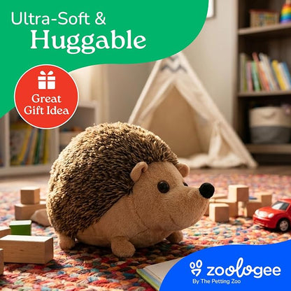 The Petting Zoo Hedgehog Stuffed Animal Plushie, Gifts for Kids, Scoopz Wildlife Animals, Hedgehog Plush Toy, 8 inches