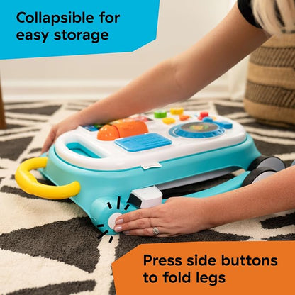 Baby Einstein Musical Mix ‘N Roll 4-in-1 Push Walker, Activity Center, Toddler Table & Floor Toy, 100+ Songs & Phrases, DJ Station with Piano