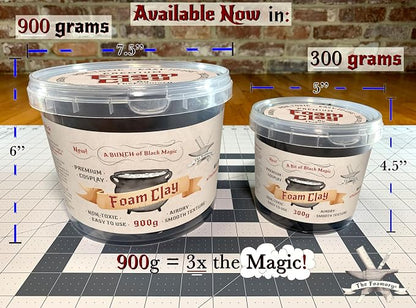 The Foamory Moldable Cosplay Foam Clay (300g Black) High Density Air Dry Clay, EVA Foam Sands Paints Easily, Non-Toxic and Safe for Crafts