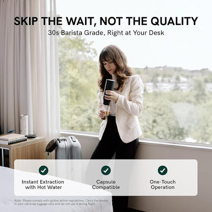 OutIn Nano Portable Electric Espresso Machine, Travel Coffee Maker | Self-Heating USB-C Car Coffee Maker for Ground Coffee & NS Capsules, Ideal for Camping, RV, Hiking and Office, Teal
