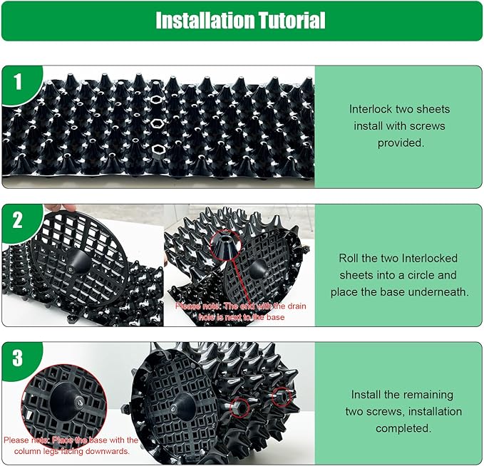 1 Gallon Air Pruning Containers, New Plastic Nursery Pots, Fruit Vegetable Garden Self-Planting Pots, Black (1G-10P)
