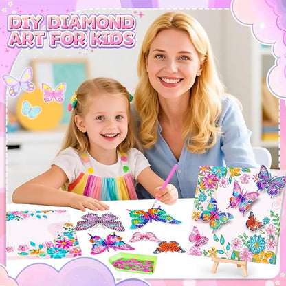 Craft Kits for Kids Ages 8-12, Diamond Art Kits for Kids, Gifts for 6-8-10 Year Old Girls, Fun Arts and Crafts Gifts Toy for Girl Activities Gem Art Kit, Best Birthday Gift for Girl Adult Room Decor