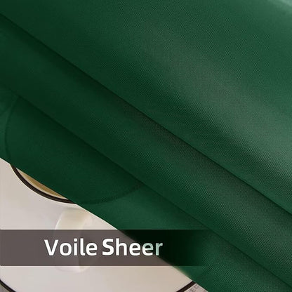 SpaceDresser Waterproof Outdoor Sheer Curtains for Patio - 2 Panels Rod Pocket Indoor Voile Sheer Curtain for Living Room,100W x 96L inch, Foliage Green