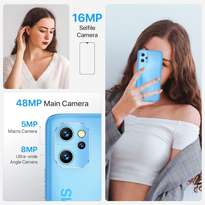 UMIDIGI Power 7 MAX Unlocked Cell Phone,6GB+128GB 10000mAh Battery,6.7" Full Screen + 48MP AI Triple Camera Android Smartphone,NFC,GPS,Face & Fingerprint,BLE 5.0, WiFi 2.4GHz/5GHz,Warranty,Blue