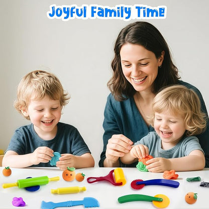 Clay and Dough Tools 6 Pieces Basic Dough Tool Set for Kids, Variety of Rolling Pins, Rollers, Cutters