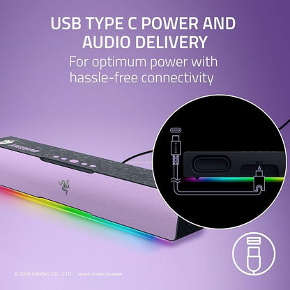 Razer Leviathan V2 X, PC Soundbar, Full-Range Drivers, Kuromi Edition | Compact Design, Chroma RGB, USB-C, Bluetooth 5.0, for PC, Laptop, Smartphones, Tablets & Nintendo Switch