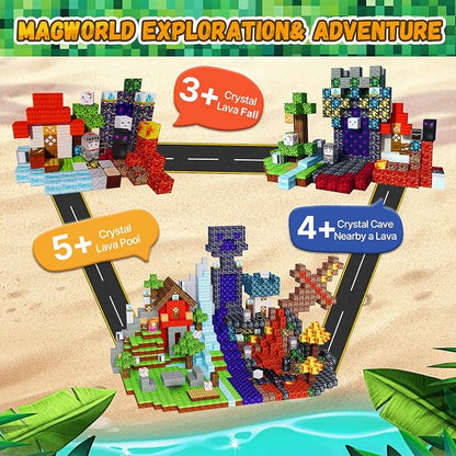 300PCS Magnetic Blocks Building Toys for Kids - 0.8in Magnet Cubes Portal Theme Toddler Toys, STEM Preschool Educational Sensory Construction Set, Birthday Gifts for Boys Girls Age 3-8