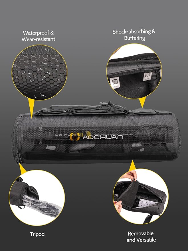 AOCHUAN 3-Axis Gimbal Stabilizer for iPhone & Android w/RGB Light, Handheld Phone Gimbal for Video Recording w/AI Tracking,1/4 Thread, Extendable Tripod, Padded Carry Bag(Smart X Complete Combo1)