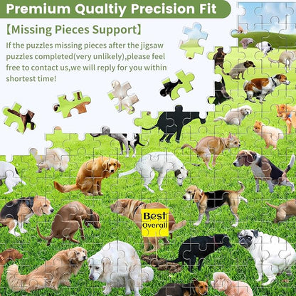 1000 Pieces Puzzles for Adults, Pooping Puppies Puzzle, Dogs Jigsaw Puzzles 1000 Pieces, Funny Gifts for Dog Lovers Friends, Perfect White Elephant Gag Gift, Dog Puzzle as Funny Home Party Decorations