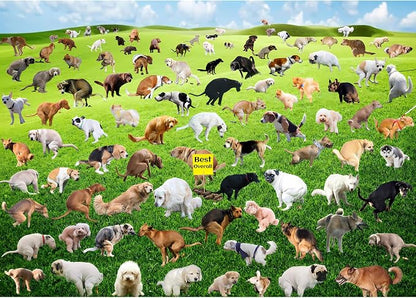 1000 Pieces Puzzles for Adults, Pooping Puppies Puzzle, Dogs Jigsaw Puzzles 1000 Pieces, Funny Gifts for Dog Lovers Friends, Perfect White Elephant Gag Gift, Dog Puzzle as Funny Home Party Decorations