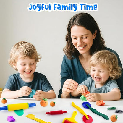 Clay and Dough Tools 6 Pieces Basic Dough Tool Set for Kids, Variety of Rolling Pins, Rollers, Cutters