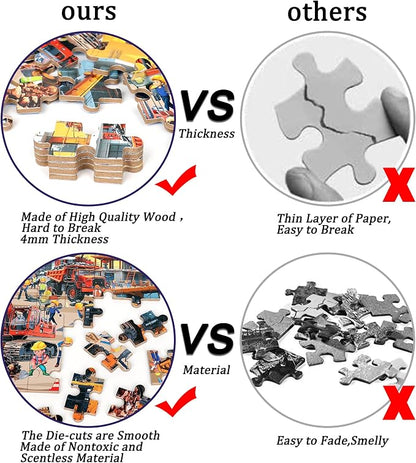 LELEMON Puzzles for Kids Ages 4-8 60 Piece Construction Site Puzzle for Kids Boys Girls Children Learning Educational Puzzls Portable Box Pack Toy