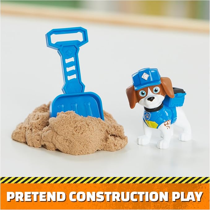 Rubble & Crew, Charger & Wheeler Action Figures, with Kinetic Build-It Sand & 2 Building Tools, PAW Patrol Kids Toys for Boys & Girls Ages 3 and Up