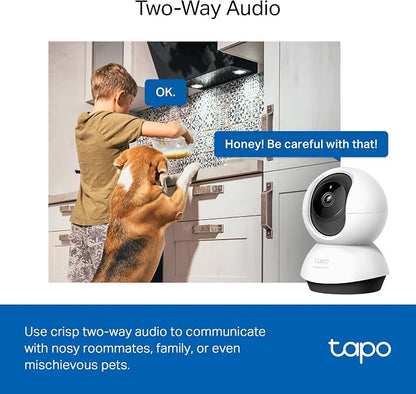 TP-Link Tapo 2K QHD Pan/Tilt Security Camera for Pet Camera, Baby Monitor, Motion Detection, Motion Tracking, 2-Way Audio, Night Vision, Cloud &SD Card Storage, Works w/Alexa & Google Home(Tapo C220)