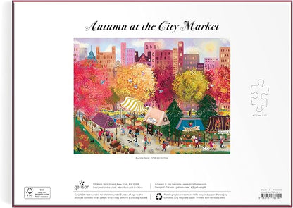 Galison Autumn at The City Market – 1000 Piece Puzzle Fun and Challenging Activity with Bright and Bold Artwork of A Fall Day at A Farmer’s Market for Adults and Families