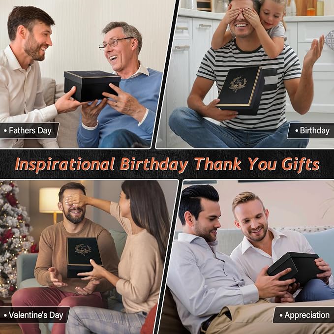 Anniversary Birthday Thank You Gifts for Men, 14oz Unique Black Ceramic Mug | Sometimes You Forget You're Awesome - Gold Print Inspirational Cup, Funny Valentines Day Presents for Boyfriend Husband Him