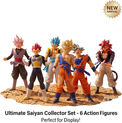 Anime PVC Action Figures 6PCS 6.5-8 Inch Dynamic Pose Collectible Statue Set for Fans Gift Display (6PCS)
