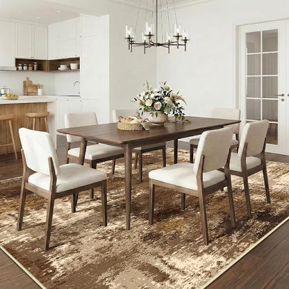 RELEANY Washable Area Rugs 5'x7' Non-Slip Modern Abstract Soft for Living Room Entryway Bedroom Kitchen, Print Pattern, Brown Tan Beige Coffee