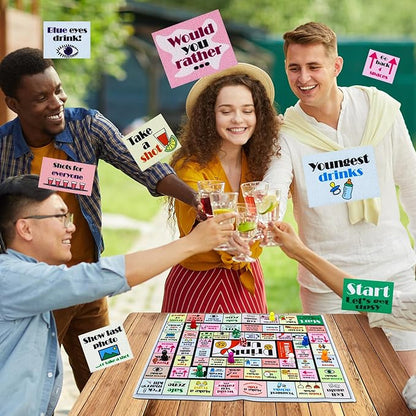 Fofeadm Drinking Board Games for Adults, Rubber Mat Drinking Board Game, Funny Party Interactive Drinking Games for Game Night, Birthday, Family Play or Any Occasion, Age 21+, 2-8 Players