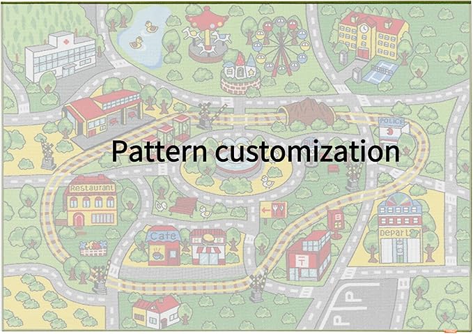 Jackson Customized Kid Rug Carpet Playmat for Toy Cars and Train,Large 52"x 74" Play Area Rug（Pattern customization）