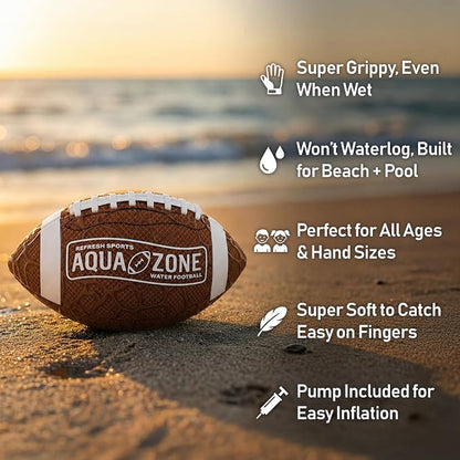 Water Football for Pool & Beach - Best Pool Toys for Kids All Ages - Easy Grip & Soft to Catch Footballs - Fun Outdoor Sports Beach Toys - Pool Gifts for Kids 5 6 7 8 9 10 11 12 + Year Old Boy & Girl