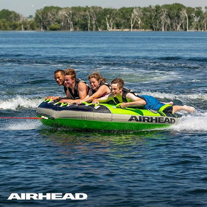 Airhead G-Force Towable Tube for Boating, 1-4 Rider Inflatable Boat Tube for Water Tubing, Heavy Duty Full Nylon Cover, Stabilizer Fins with Neoprene Knuckle Guards, Speed Safety Valve