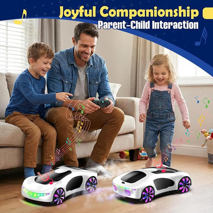 HuiJuKeJi Gesture Sensing RC Stunt Car with USB Charging Dock, 360° Rotate Drift Car, 2.4GHz Dual Remote Control, Cool Spray Mist & LED Lights, Birthday Gift for Kids Boys Girls Age 6-12
