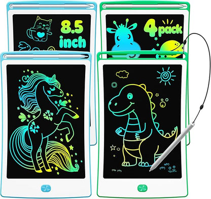 4 Pack LCD Writing Tablet, 8.5 Inch Colorful Toddlers Drawing Tablet for Kids, Creative Doodle Board Drawing Pad, Toy Birthday Gift for 3-6 Year Old Girls Boys