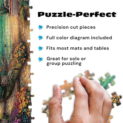 Buffalo Games - Chuck Pinson - Cottage by the Sea - 1000 Piece Puzzle for Adults, Serene Lighthouse Jigsaw with Poster, Premium Scenic Puzzle for Game Nights