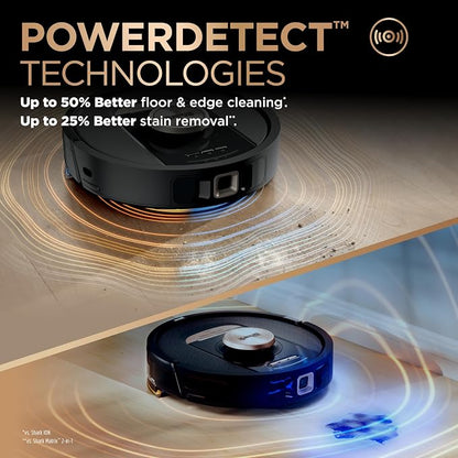 Shark PowerDetect NeverTouch Pro Robot Vacuum & Mop, Black,RV2820ZE | 5 PowerDetect Technologies, NeverStuck, NeverTouch Pro Base (Self-Empty 60-Day, Refill, Pad Wash/Dry), 360° LiDAR + 3D Sensor