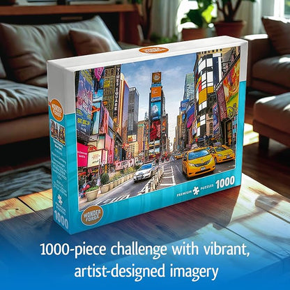 Wonder Forge Times Square New York 1000 Piece Jigsaw Puzzle for Adults | Unique, Perfectly-Fitting Pieces | Fun, Vibrant Imagery | Amazon Exclusive