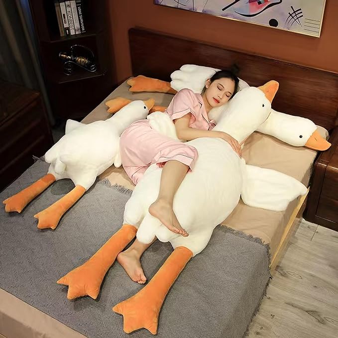 25.5 Inches Goose Stuffed Animals Plush Pillow Super Soft White Swan Sleeping Throw Plushie(White, 25.5")